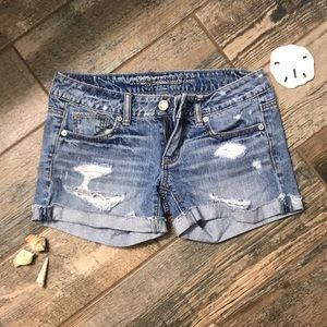 American Eagle distressed denim shorts